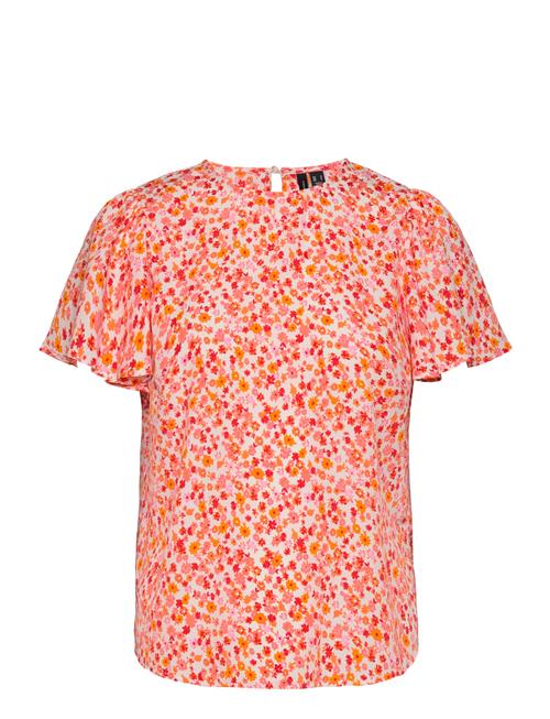 Vero Moda Vmemma Henna Ss O-Neck Top Wvn Ga Vero Moda Red