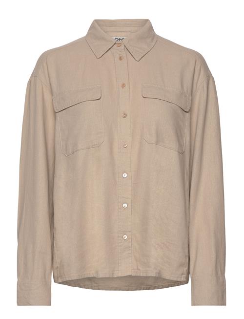 ONLY Onlcaro L/S Ovs Linen Bl Shirt Cc Pnt ONLY Grey