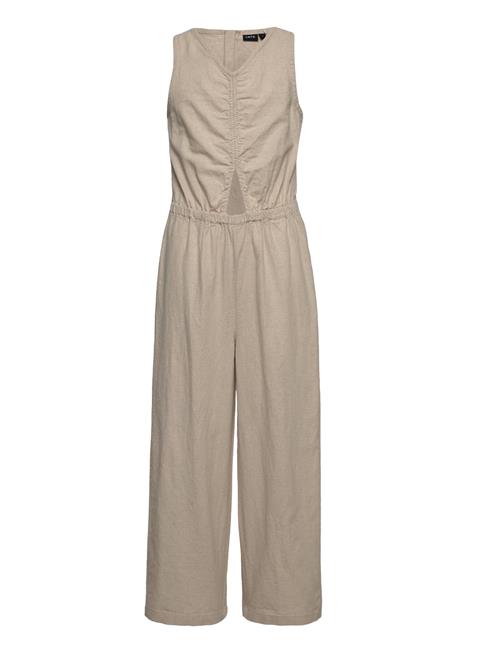 Se LMTD Nlfhill Sl Jumpsuit LMTD Beige ved Booztlet