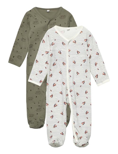 Pippi Nightsuit W/F -Buttons 2-Pack Pippi Patterned