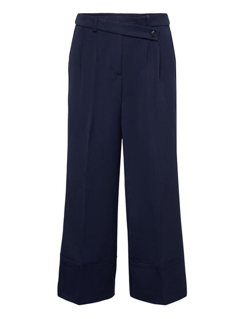 Culotte Trousers With Blended Viscose Esprit Casual Navy