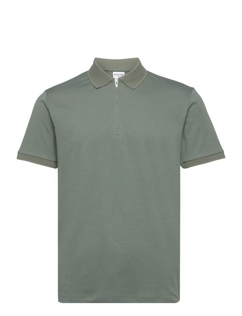 Slhfave Zip Ss Polo Noos Selected Khaki