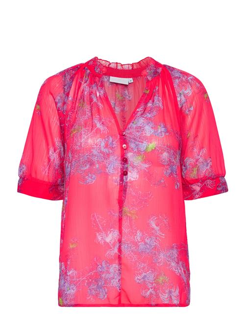 Coster Copenhagen Top In Feather Bloom Print Coster Copenhagen Red