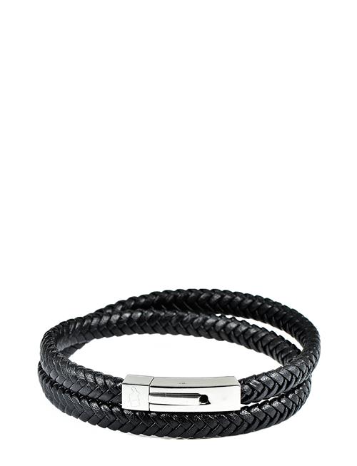 Se edd. Leather Bracelet Double Edd. Black ved Booztlet