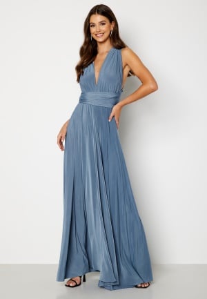 Goddiva Multi Tie Maxi Dress Light blue XS (UK8)