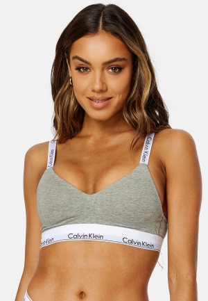 Se Calvin Klein Light Lined Bralette Grey L ved Bubbleroom