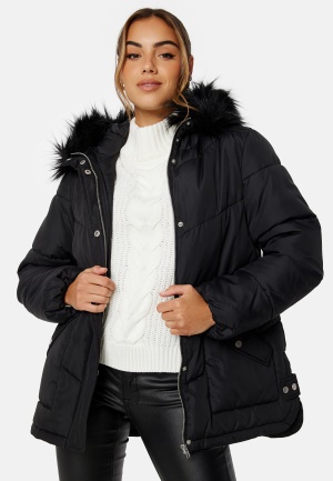 Se Happy Holly Nilla Padded Jacket Black 36/38 ved Bubbleroom