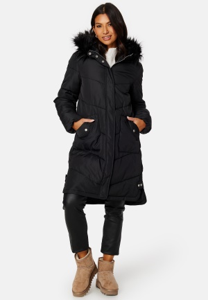 Happy Holly Nilla Long Padded Jacket Black 40/42