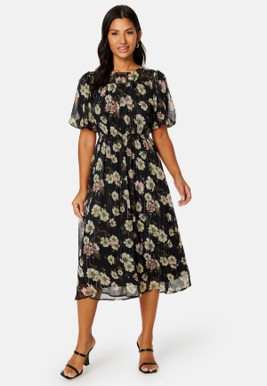 Happy Holly Lynetta Midi Dress Black / Floral 32/34