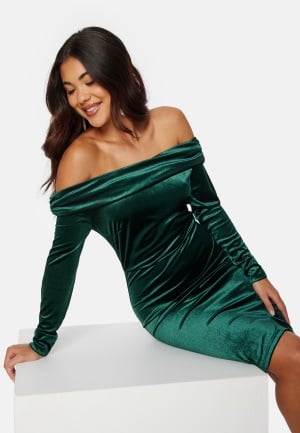 BUBBLEROOM Sofielle Velvet Dress Dark green S