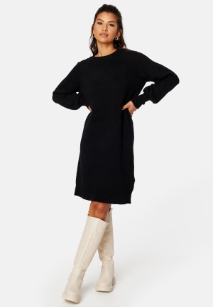 Se SELECTED FEMME Lulu LS Knit Dress Black XS ved Bubbleroom