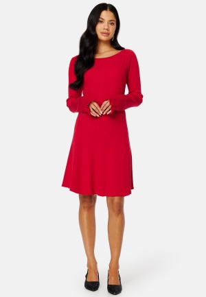 Se BUBBLEROOM Quinn knitted dress Red XL ved Bubbleroom