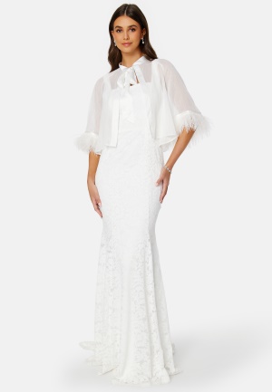 Bubbleroom Occasion Marilyn Faux Feather Cover up White L/XL