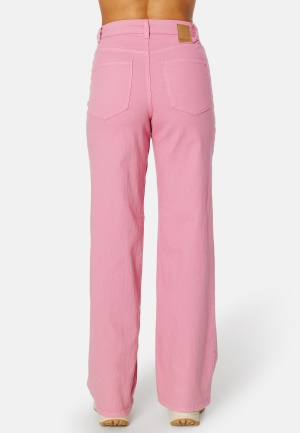 Se Pieces Peggy HW Wide Pant Begonia Pink XS ved Bubbleroom