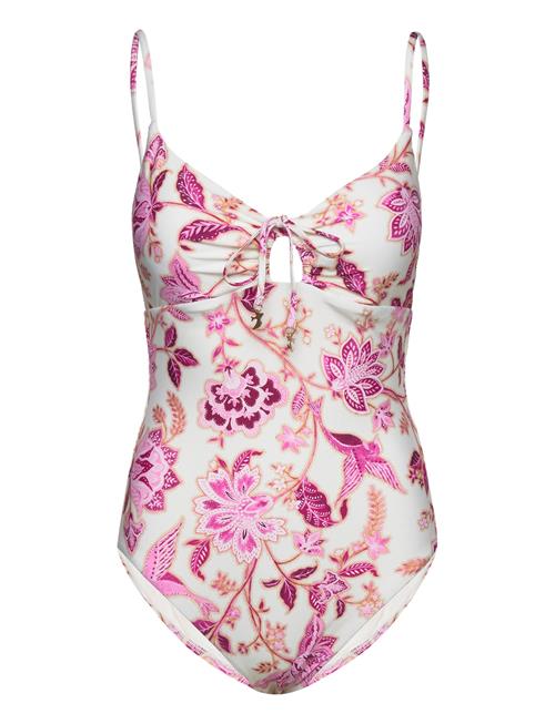 Seafolly Silk Road Drawstring Keyhole Piece Seafolly Pink