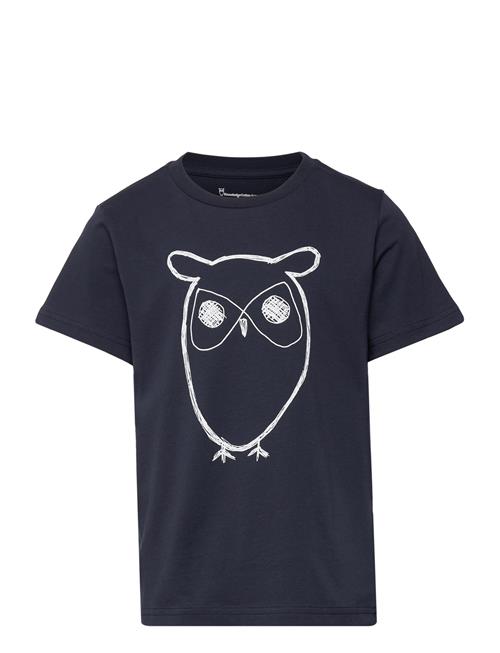 Knowledge Cotton Apparel Big Owl T-Shirt - Gots/Vegan Knowledge Cotton Apparel Black