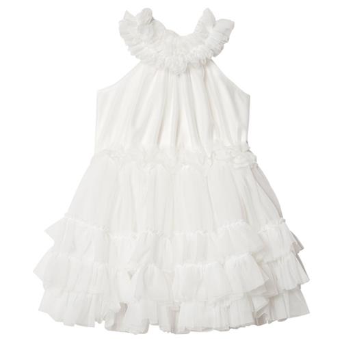 Se DOLLY by Le Petit Tom Ruffled Chiffon Dance Dress Kjole Off-white | Hvid | 4-6 years ved Babyshop