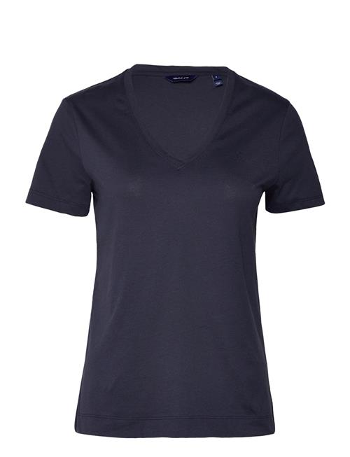 Se GANT Original V-Neck Ss T-Shirt GANT Navy ved Booztlet