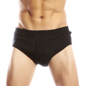 JBS Basic Fly Brief Sort bomuld Medium Herre