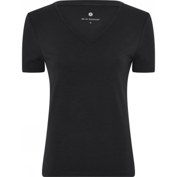 Se JBS of Denmark Bamboo V-neck Women Slim T-shirt Sort X-Small Dame ved Timarco