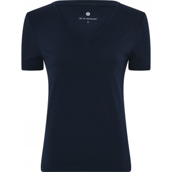 Se JBS of Denmark Bamboo V-neck Women Slim T-shirt Marineblå X-Small Dame ved Timarco