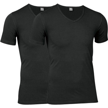 Se JBS 2P Organic Cotton V-Neck T-shirt Sort økologisk bomuld Medium Herre ved Timarco