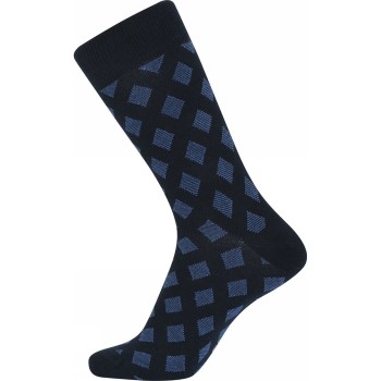 JBS Strømper Patterned Cotton Socks Blåkvadrat Str 40/47 Herre