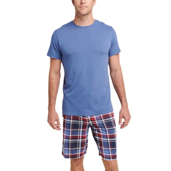 Se Jockey Night And Day Pyjama Short Sleeve Marine/Rød Small Herre ved Timarco