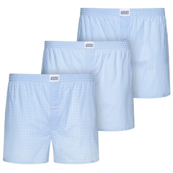 Jockey 3P Woven Soft Poplin Boxer Shorts Lyseblå bomuld Small Herre