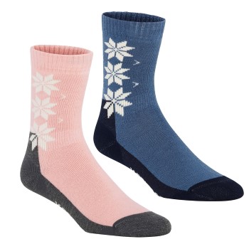 Kari Traa Strømper 2P Wool Sock Rosa/Blå Str 39/41