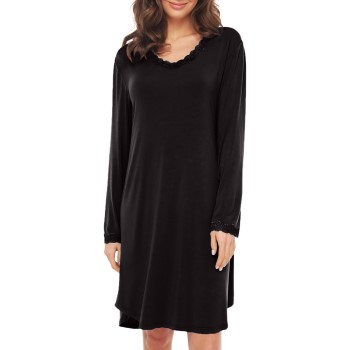 Se Lady Avenue Bamboo Nightdress With Long Sleeve Sort Bambus Medium Dame ved Timarco