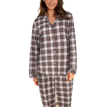 Lady Avenue Cotton Flannel Pyjamas Rød/Grøn bomuld Large Dame