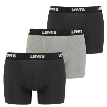 Levis 3P Back in Session Boxer Sort/Grå bomuld Large Herre