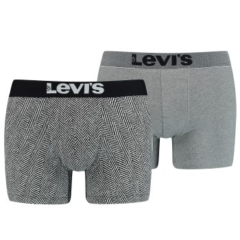 Levis 2P Base Herringbone Boxer Grå bomuld Large Herre