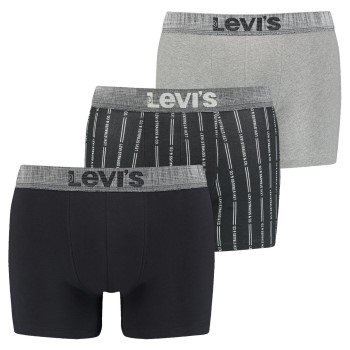 Levis 3P Boxer Giftbox Sort/Grå bomuld Small Herre