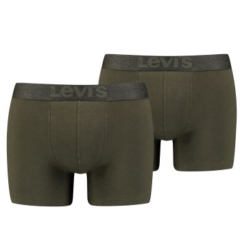 Levis 2P Organic Cotton Base Boxer Mørkgrøn  bomuld Medium Herre