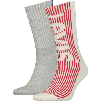 Levis Strømper 2P Retro Regular Cut Sock Rød/Grå Str 43/46