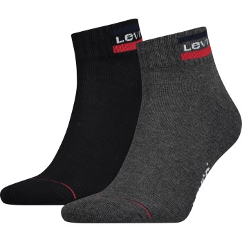 Levis Strømper 2P Sport Mid Cut Sock Sort/Grå Str 43/46