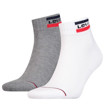 Levis Strømper 2P Sport Mid Cut Sock Hvid/Grå Str 43/46