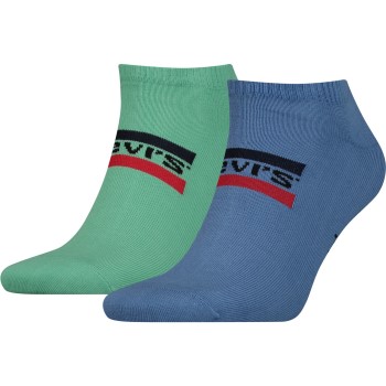 Levis Strømper 2P Sportswear Logo Low Cut Sock Blå/Grøn Str 39/42