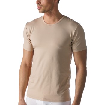 Se Mey Dry Cotton Functional Rounded Neck Shirt Beige Small Herre ved Timarco