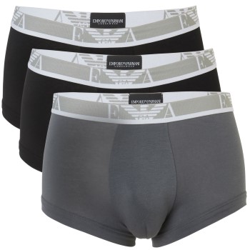 Emporio Armani Armani Monogram Trunk Sort/Grå bomuld XX-Large Herre