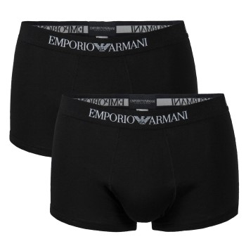 Emporio Armani Armani Pure Cotton Trunk 2P Sort bomuld Large Herre