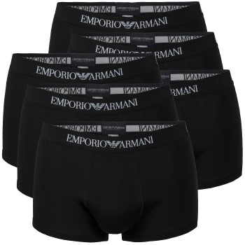 Emporio Armani Armani Pure Cotton Trunks 6P Sort bomuld Small Herre