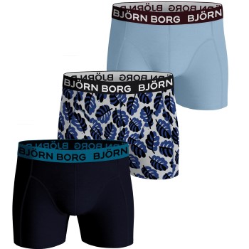 Björn Borg 3P Cotton Stretch Boxer 1565 Blå/Hvid bomuld X-Large Herre