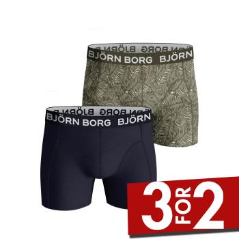 Björn Borg 2P Cotton Stretch Shorts 2112 Grøn bomuld Small Herre