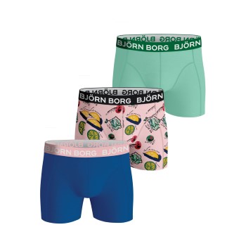 Björn Borg 3P Cotton Stretch Shorts For Boys 2033 Blå/Rosa bomuld 122-128