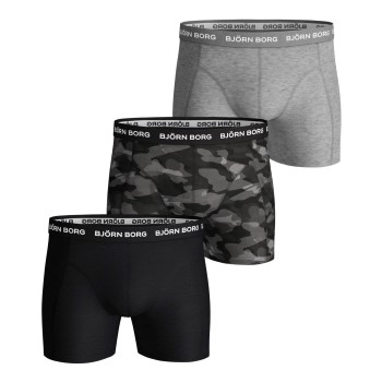 Björn Borg 3P Essential Shadeline Shorts Grå/Sort bomuld Medium Herre