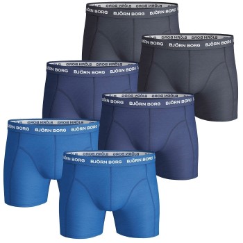 Björn Borg 6P Essential Shorts Marine/Blå bomuld Medium Herre