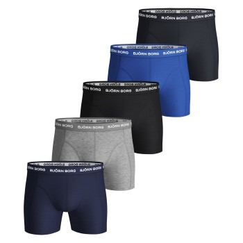 Björn Borg 5P Essential Shorts Solids Blå/Grå bomuld Medium Herre